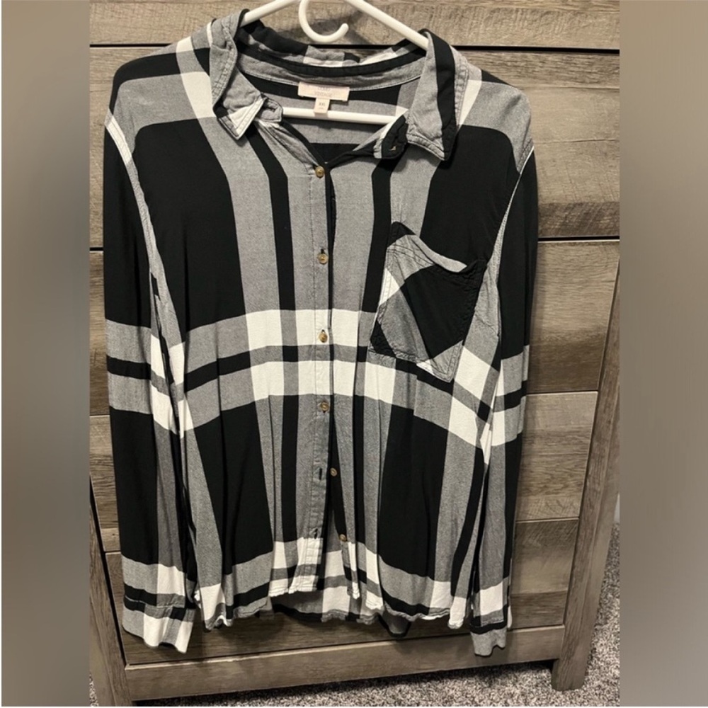 Black and White Plaid Shirt